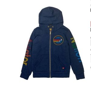 Kids Aviator Nation Navy Zip Up Hoodie